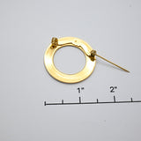 Vintage Gold‑Tone Textured Circle Brooch – 1.25"