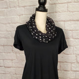 Black with White Polka Dots Infinity Scarf