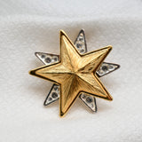 Vintage Gold & Silver Twisting Star Brooch – Dual‑Layer Design – 1.5" – .5 oz
