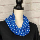 Blue with White Polka Dots Infinity Scarf
