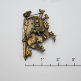 Vintage Noah’s Ark Brooch – Converted Magnet – Bronze‑Tone – 3" x 1.75"
