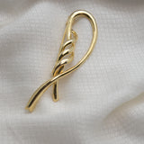 Vintage Gold‑Tone Abstract Brooch – Sculptural Twist Design – 2.75" x 1.25" – .3