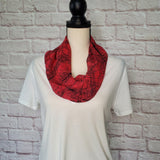Red/Black "Pen and Ink" Infinity Scarf