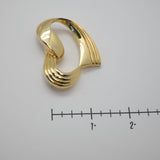 Vintage Gold‑Tone Heart Brooch – Sculpted Twist Design – 1.75" x 1.25" – .5 oz