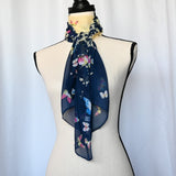 Multi-colored 20" x 60" Polyester Scarf with Butterflies