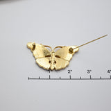 Vintage Gold‑Tone Enamel Butterfly Brooch – 2.25"