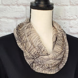 Beige "Pen and Ink" Infinity Scarf