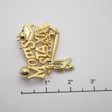 Vintage Gold‑Tone “Mom’s Taxi Service” Brooch – 2" x 2"