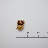 Vintage Gold‑Tone Red Enamel Ladybug Brooch – .75"