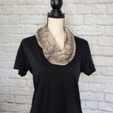 Beige "Pen and Ink" Infinity Scarf