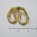Vintage Gold‑Tone Double Oval Brooch – Rope‑Textured Interlocking Design