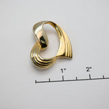 Vintage Gold‑Tone Sculpted Heart Brooch – 1.75"