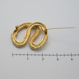Vintage Gold‑Tone Double Oval Brooch – Rope‑Textured Interlocking Design