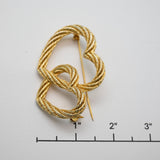 Vintage Gold‑ & Silver‑Tone Interlocking Hearts Brooch – 2"