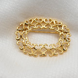 Vintage Gold‑Tone Openwork Oval Brooch – 2"
