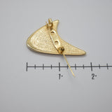 Elegant Black & Gold Crescent Brooch – Sparkling Rhinestone Detail – 1.25"