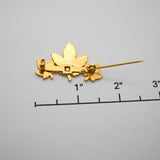 Vintage St. Joseph Maple Leaf Pin – Gold‑Tone with Enamel – 1.5" × .75"
