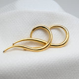 Vintage Gold‑Tone Abstract Double Loop Brooch – 3"