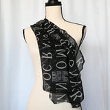 Paris, Paris, Paris - 25" x 60" polyester scarf with Parisian landmarks