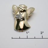 Vintage Gold‑Tone Angel Brooch w/ Star – 1.5"