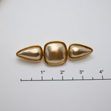 Vintage Gold‑Tone Triple Pearl Brooch – 3"