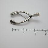 Vintage Gold‑Tone Wishbone Pendant/Brooch – Good Luck Symbol 2.25" x 1" – .3 oz