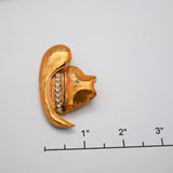 Vintage Gold‑Tone Rhinestone Cowboy Hat Brooch – 2"