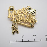 Vintage Gold‑Tone “Mom’s Taxi Service” Brooch – 2" x 2"