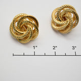 Vintage Gold‑Tone Interlocking Knot Clip‑On Earrings – 1"