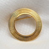 Vintage Gold‑Tone Textured Circle Brooch – 1.25"