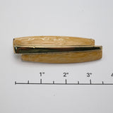 Vintage Marbled Brooch w/ Gold‑Tone Accent – 3"