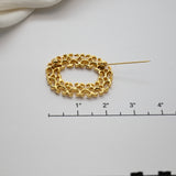 Vintage Gold‑Tone Openwork Oval Brooch – 2"