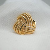 Vintage Gold‑Tone Knot Brooch – Rope & Smooth Interwoven Design – 1.5" – .5 oz
