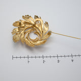 Vintage Gold‑Tone Swirl Brooch – Textured & Smooth Spiral Design – 2.25" – .8 oz