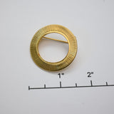 Vintage Gold‑Tone Textured Circle Brooch – 1.25"