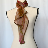 Multi-toned brown Bernie of New York  25" x 58" 100% Polyester Scarf/Satin Trim