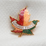 Vintage Niagara Falls Maple Leaf Souvenir Pin – 1.5"