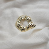 Vintage Gold‑Tone Interwoven Knot Brooch – Polished Loop Design – 2" x 1.5" – .5