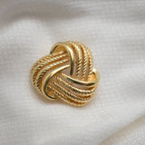 Vintage Gold‑Tone Knot Brooch – Rope & Smooth Interwoven Design – 1.5" – .5 oz