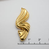 Vintage Gold‑Tone Abstract Sculptural Brooch – 3"