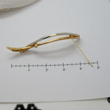 Vintage Mixed‑Metal Abstract Brooch – Gold & Silver Wave Design