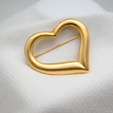 Vintage Gold‑Tone Open Heart Brooch – 2"