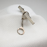 Vintage Gold‑Tone Tie Clip w/ Dangling Handcuff Charm – 2"