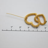 Vintage Gold‑ & Silver‑Tone Interlocking Hearts Brooch – 2"