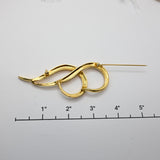 Vintage Gold‑Tone Abstract Double Loop Brooch – 3"