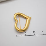 Vintage Gold‑Tone Open Heart Brooch – 2"