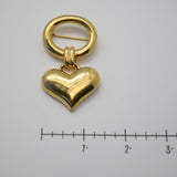 Vintage Gold‑Tone Heart Drop Brooch – Hinged Dangle Design