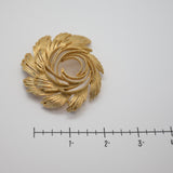 Vintage Gold‑Tone Swirl Brooch – Textured & Smooth Spiral Design – 2.25" – .8 oz
