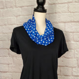 Blue with White Polka Dots Infinity Scarf
