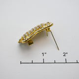 Vintage Gold‑Tone Rhinestone Bar Brooch – 1.5"
